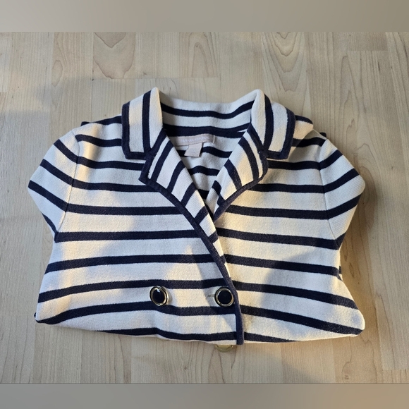 Banana Republic Jackets & Blazers - Banana Republic Navy Striped Knit Blazer Size Small